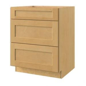 allen + roth Innsbrook 27-in W x 34.5-in H x 24-in D Rye 3-Drawer Base Fully Assembled Cabinet (Flat Panel Style)