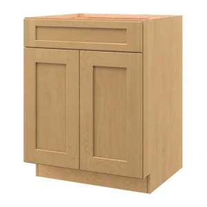 allen + roth Innsbrook 27-in W x 34.5-in H x 24-in D Rye Sink Base Fully Assembled Cabinet (Flat Panel Shaker Style)