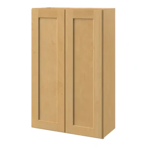 allen + roth Innsbrook 27-in W x 42-in H x 12-in D Rye Wall Fully Assembled Cabinet (Flat Panel Shaker Door Style)