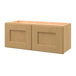 allen + roth Innsbrook 30-in W x 12.125-in H x 12-in D Rye Wall Fully Assembled Cabinet (Flat Panel Shaker Door Style)