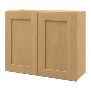 allen + roth Innsbrook 30-in W x 24.5-in H x 12-in D Rye Wall Fully Assembled Cabinet (Flat Panel Shaker Door Style)