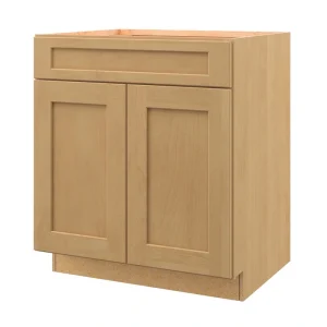allen + roth Innsbrook 30-in W x 34.5-in H x 24-in D Rye 1-Drawer Base Fully Assembled Cabinet (Flat Panel Shaker Style)
