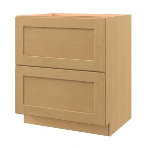 allen + roth Innsbrook 30-in W x 34.5-in H x 24-in D Rye 2-Drawer Base Fully Assembled Cabinet (Flat Panel Style)
