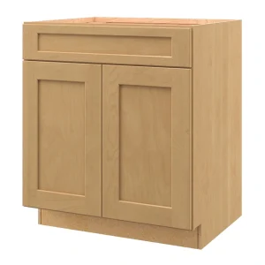 allen + roth Innsbrook 30-in W x 34.5-in H x 24-in D Rye Sink Base Fully Assembled Cabinet (Flat Panel Shaker Style)