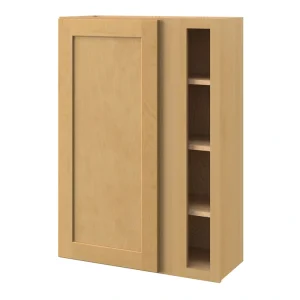 allen + roth Innsbrook 30-in W x 39.125-in H x 12-in D Rye Blind Corner Wall Fully Assembled Cabinet (Flat Panel Shaker Style)