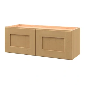 allen + roth Innsbrook 33-in W x 12.125-in H x 12-in D Rye Wall Fully Assembled Cabinet (Flat Panel Shaker Door Style)