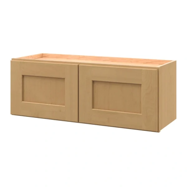 allen + roth Innsbrook 33-in W x 12.125-in H x 12-in D Rye Wall Fully Assembled Cabinet (Flat Panel Shaker Door Style)