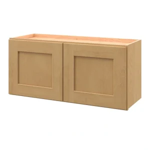 allen + roth Innsbrook 33-in W x 15.125-in H x 12-in D Rye Wall Fully Assembled Cabinet (Flat Panel Shaker Door Style)