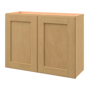 allen + roth Innsbrook 33-in W x 24.5-in H x 12-in D Rye Wall Fully Assembled Cabinet (Flat Panel Shaker Door Style)