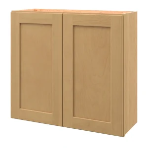 allen + roth Innsbrook 33-in W x 30.125-in H x 12-in D Rye Wall Fully Assembled Cabinet (Flat Panel Shaker Door Style)