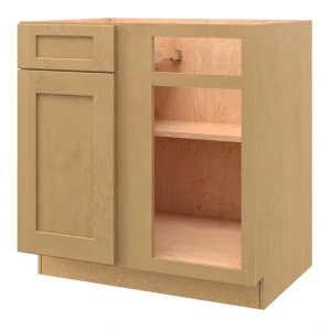allen + roth Innsbrook 33-in W x 34.5-in H x 24-in D Rye Blind 1-Drawer Base Fully Assembled Cabinet (Flat Panel Shaker Style)