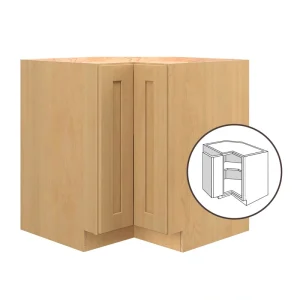 allen + roth Innsbrook 33-in W x 34.5-in H x 24-in D Rye Diagonal Corner Base Fully Assembled Cabinet (Flat Panel Shaker Style) T726926342
