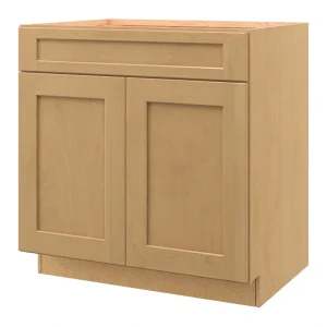 allen + roth Innsbrook 33-in W x 34.5-in H x 24-in D Rye Sink Base Fully Assembled Cabinet (Flat Panel Shaker Style)