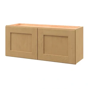 allen + roth Innsbrook 36-in W x 15.125-in H x 12-in D Rye Wall Fully Assembled Cabinet (Flat Panel Shaker Door Style)