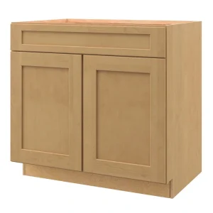 allen + roth Innsbrook 36-in W x 34.5-in H x 24-in D Rye 1-Drawer Base Fully Assembled Cabinet (Flat Panel Shaker Style)