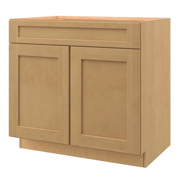allen + roth Innsbrook 36-in W x 34.5-in H x 24-in D Rye 1-Drawer Base Fully Assembled Cabinet (Flat Panel Shaker Style)