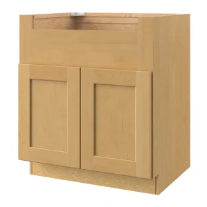 allen + roth Innsbrook 36-in W x 34.5-in H x 24-in D Rye Apron Front Sink Base Fully Assembled Cabinet (Flat Panel Shaker Style)