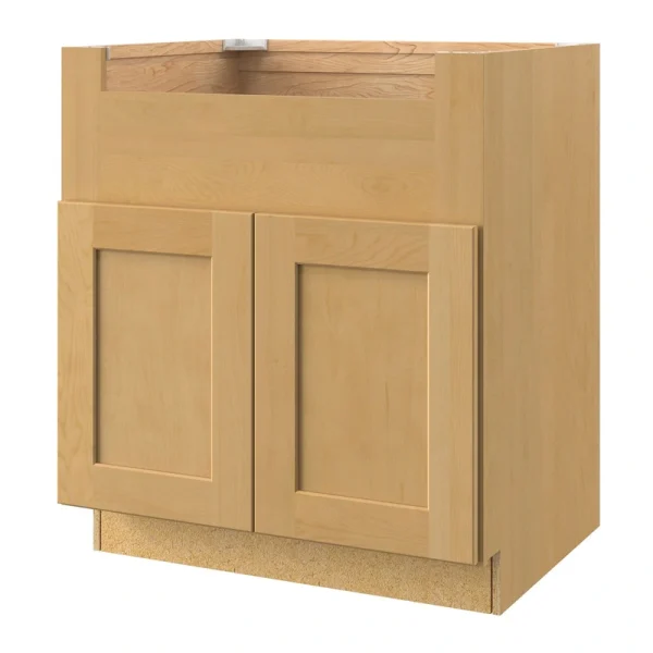 allen + roth Innsbrook 36-in W x 34.5-in H x 24-in D Rye Apron Front Sink Base Fully Assembled Cabinet (Flat Panel Shaker Style)