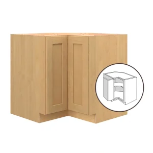 allen + roth Innsbrook 36-in W x 34.5-in H x 24-in D Rye Diagonal Corner Base Fully Assembled Cabinet (Flat Panel Shaker Style)