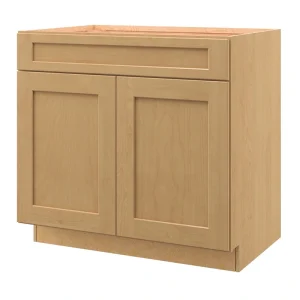 allen + roth Innsbrook 36-in W x 34.5-in H x 24-in D Rye Sink Base Fully Assembled Cabinet (Flat Panel Shaker Style)