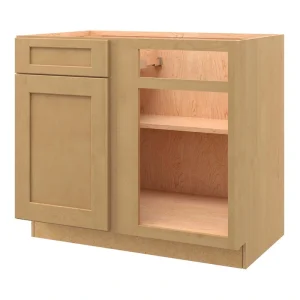 allen + roth Innsbrook 39-in W x 34.5-in H x 24-in D Rye Blind 1-Drawer Base Fully Assembled Cabinet (Flat Panel Shaker Style)