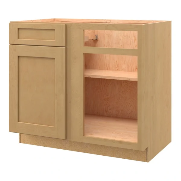 allen + roth Innsbrook 39-in W x 34.5-in H x 24-in D Rye Blind 1-Drawer Base Fully Assembled Cabinet (Flat Panel Shaker Style)
