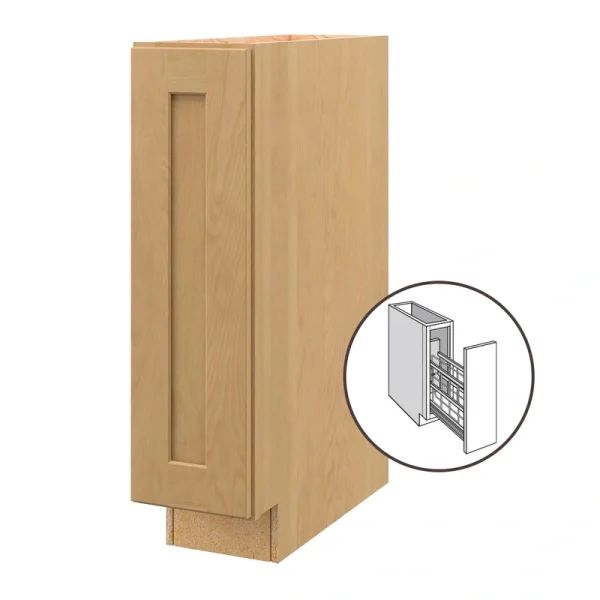allen + roth Innsbrook 9-in W x 34.5-in H x 24-in D Rye Pull-out Tray Divider Base Fully Assembled Cabinet (Flat Panel Style) T726926303