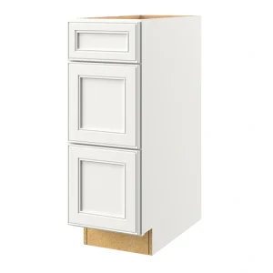 allen + roth McKeller 12-in W x 34.5-in H x 24-in D Linen 3-Drawer Base Fully Assembled Cabinet (Flat Panel Style)