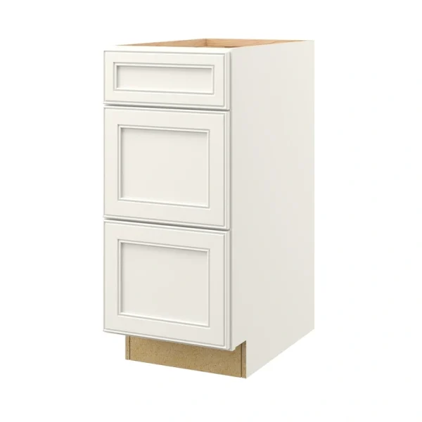 allen + roth McKeller 15-in W x 34.5-in H x 24-in D Linen 3-Drawer Base Fully Assembled Cabinet (Flat Panel Style)
