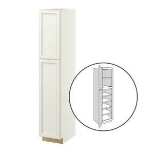 allen + roth McKeller 15-in W x 84-in H x 24-in D Linen Pantry Fully Assembled Cabinet (Flat Panel Square Door Style)