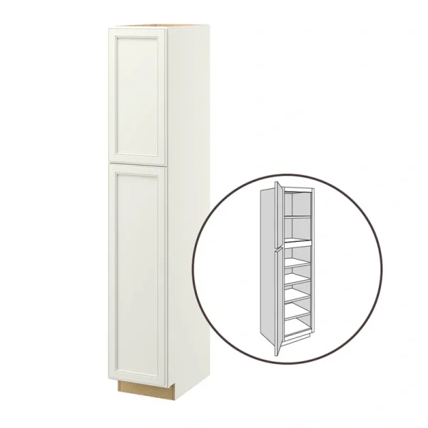 allen + roth McKeller 15-in W x 84-in H x 24-in D Linen Pantry Fully Assembled Cabinet (Flat Panel Square Door Style)