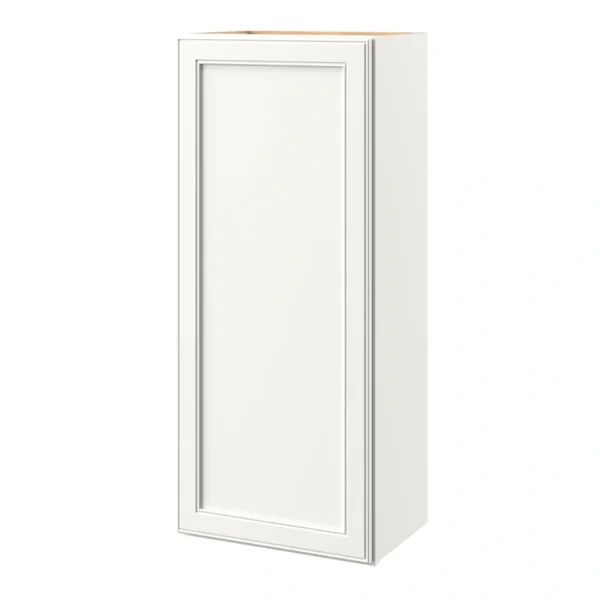 allen + roth McKeller 18-in W x 39.125-in H x 12-in D Linen Wall Fully Assembled Cabinet (Flat Panel Square Door Style)