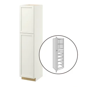 allen + roth McKeller 18-in W x 84-in H x 24-in D Linen Pantry Fully Assembled Cabinet (Flat Panel Mitered Door Style)