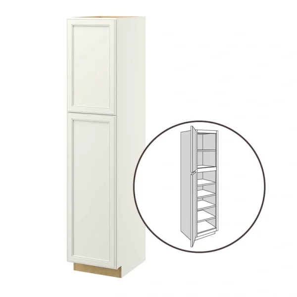 allen + roth McKeller 18-in W x 84-in H x 24-in D Linen Pantry Fully Assembled Cabinet (Flat Panel Mitered Door Style)