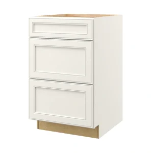 allen + roth McKeller 21-in W x 34.5-in H x 24-in D Linen 3-Drawer Base Fully Assembled Cabinet (Flat Panel Style)
