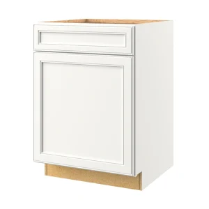 allen + roth McKeller 24-in W x 34.5-in H x 24-in D Linen 1-Drawer Base Fully Assembled Cabinet (Flat Panel Shaker Style)