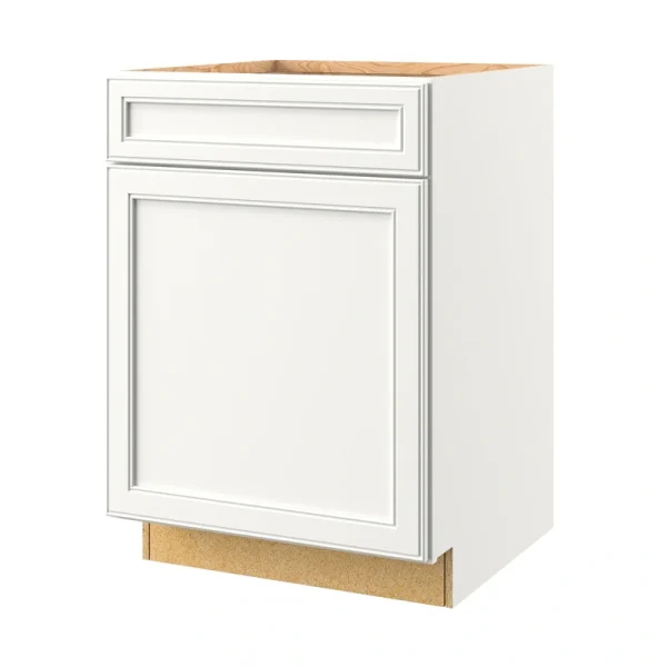 allen + roth McKeller 24-in W x 34.5-in H x 24-in D Linen 1-Drawer Base Fully Assembled Cabinet (Flat Panel Shaker Style)