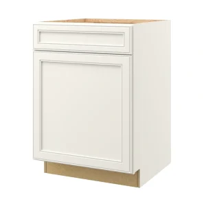 allen + roth McKeller 24-in W x 34.5-in H x 24-in D Linen 1-Drawer Base Fully Assembled Cabinet (Flat Panel Square Style)