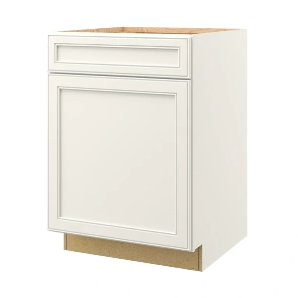 allen + roth McKeller 24-in W x 34.5-in H x 24-in D Linen 1-Drawer Base Fully Assembled Cabinet (Flat Panel Square Style)