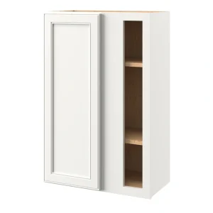 allen + roth McKeller 24-in W x 36.125-in H x 12-in D Linen Blind Corner Wall Fully Assembled Cabinet (Flat Panel Mitered Style)