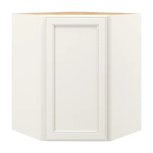 allen + roth McKeller 24-in W x 36.125-in H x 12-in D Linen Diagonal Corner Wall Fully Assembled Cabinet (Flat Panel Square Style)