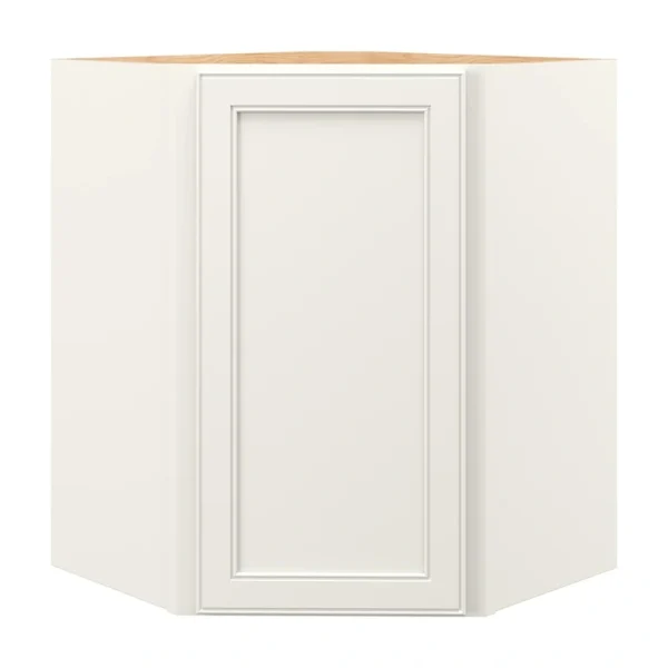 allen + roth McKeller 24-in W x 36.125-in H x 12-in D Linen Diagonal Corner Wall Fully Assembled Cabinet (Flat Panel Square Style)