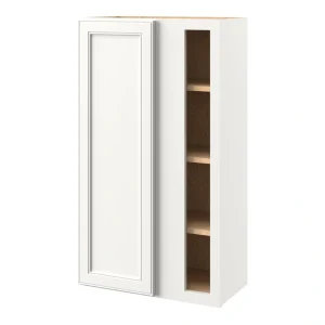 allen + roth McKeller 24-in W x 39.125-in H x 12-in D Linen Blind Corner Wall Fully Assembled Cabinet (Flat Panel Square Style)