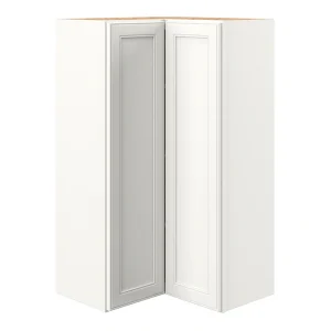 allen + roth McKeller 24-in W x 39.125-in H x 12-in D Linen Diagonal Corner Wall Fully Assembled Cabinet (Flat Panel Square Style) T726926255