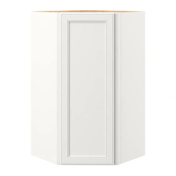 allen + roth McKeller 24-in W x 39.125-in H x 12-in D Linen Diagonal Corner Wall Fully Assembled Cabinet (Flat Panel Square Style) T726926258