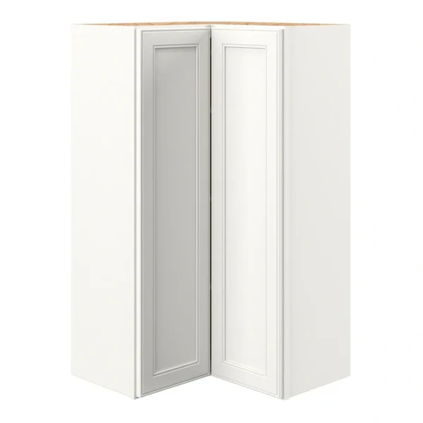 allen + roth McKeller 24-in W x 42.125-in H x 12-in D Linen Diagonal Corner Wall Fully Assembled Cabinet (Flat Panel Shaker Style)