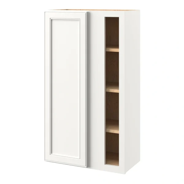 allen + roth McKeller 24-in W x 42.125-in H x 12-in D Pewter Blind Corner Wall Fully Assembled Cabinet (Flat Panel Mitered Style)
