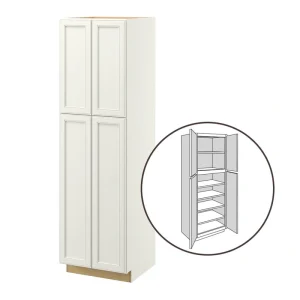 allen + roth McKeller 24-in W x 84-in H x 24-in D Linen Pantry Fully Assembled Cabinet (Flat Panel Square Door Style)