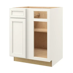 allen + roth McKeller 27-in W x 34.5-in H x 24-in D Linen Blind 1-Drawer Base Fully Assembled Cabinet (Flat Panel Mitered Style)