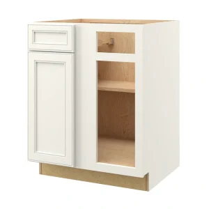 allen + roth McKeller 27-in W x 34.5-in H x 24-in D Linen Blind 1-Drawer Base Fully Assembled Cabinet (Flat Panel Square Style)